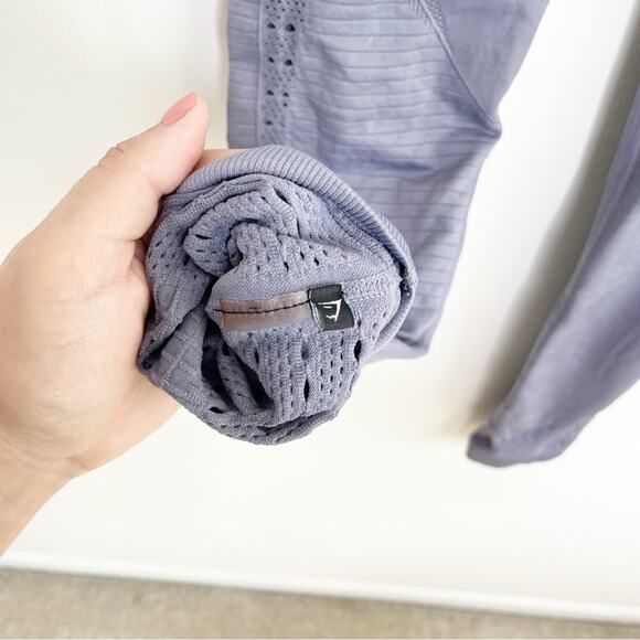 GYMSHARK Energy Seamless Steel Blue Compression Leggings Size Small - Picture 4 of 6